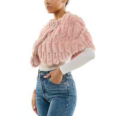 Women's Nina Leonard Wrap Faux Fur Sweater