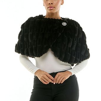 Women's Nina Leonard Wrap Faux Fur Sweater