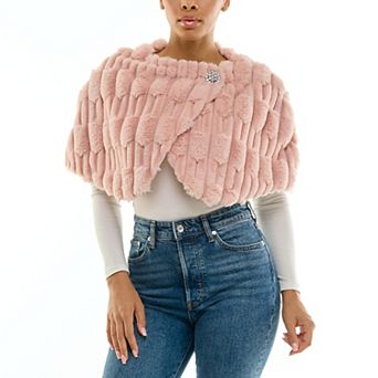 Women's Nina Leonard Wrap Faux Fur Sweater