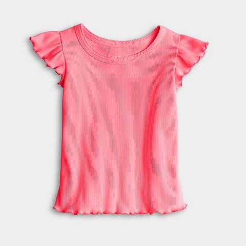 Детские Girls 4-12 Jumping Beans ® Flutter Sleeve Rib Tee