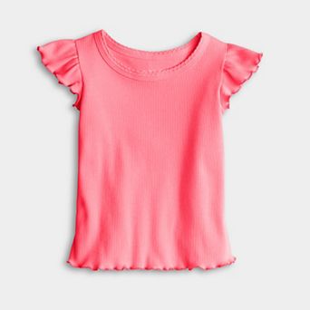 Girls 4-12 Jumping Beans® Flutter Sleeve Rib Tee