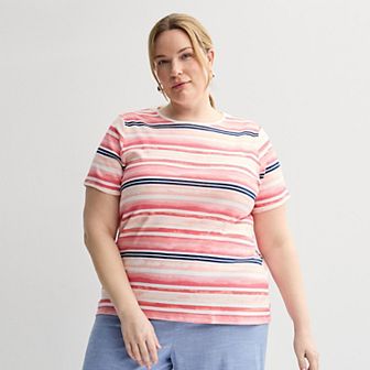 Plus Size Croft & Barrow® Essential Crewneck Top