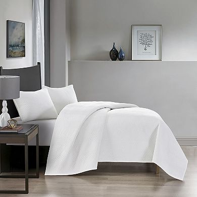 Pointehaven Chevron Design Velvet Quilt Set with Shams