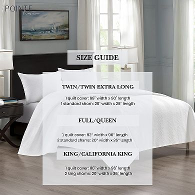 Pointehaven Chevron Design Velvet Quilt Set with Shams