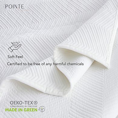 Pointehaven Chevron Design Velvet Quilt Set with Shams