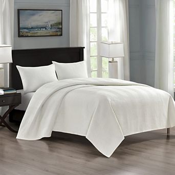 Pointehaven Chevron Design Velvet Quilt Set with Shams