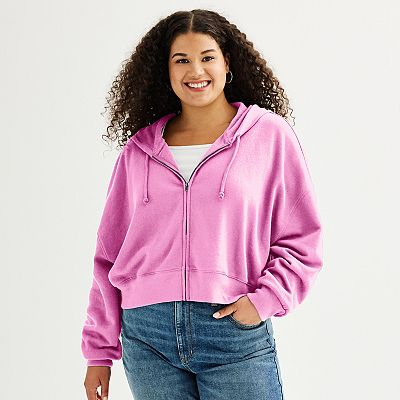 Juniors' Plus Size SO® Favorite Cropped Full-Zip Hoodie - Main Image