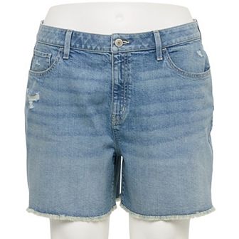 Juniors' Plus Size SO® High-Rise 90s Loose Fit Jean Shorts - Size 24
