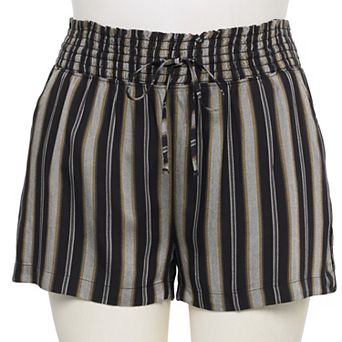 Juniors' Plus Size SO® High Rise Smocked Waist Shorts