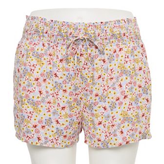 Juniors' Plus Size SO® High Rise Smocked Waist Shorts
