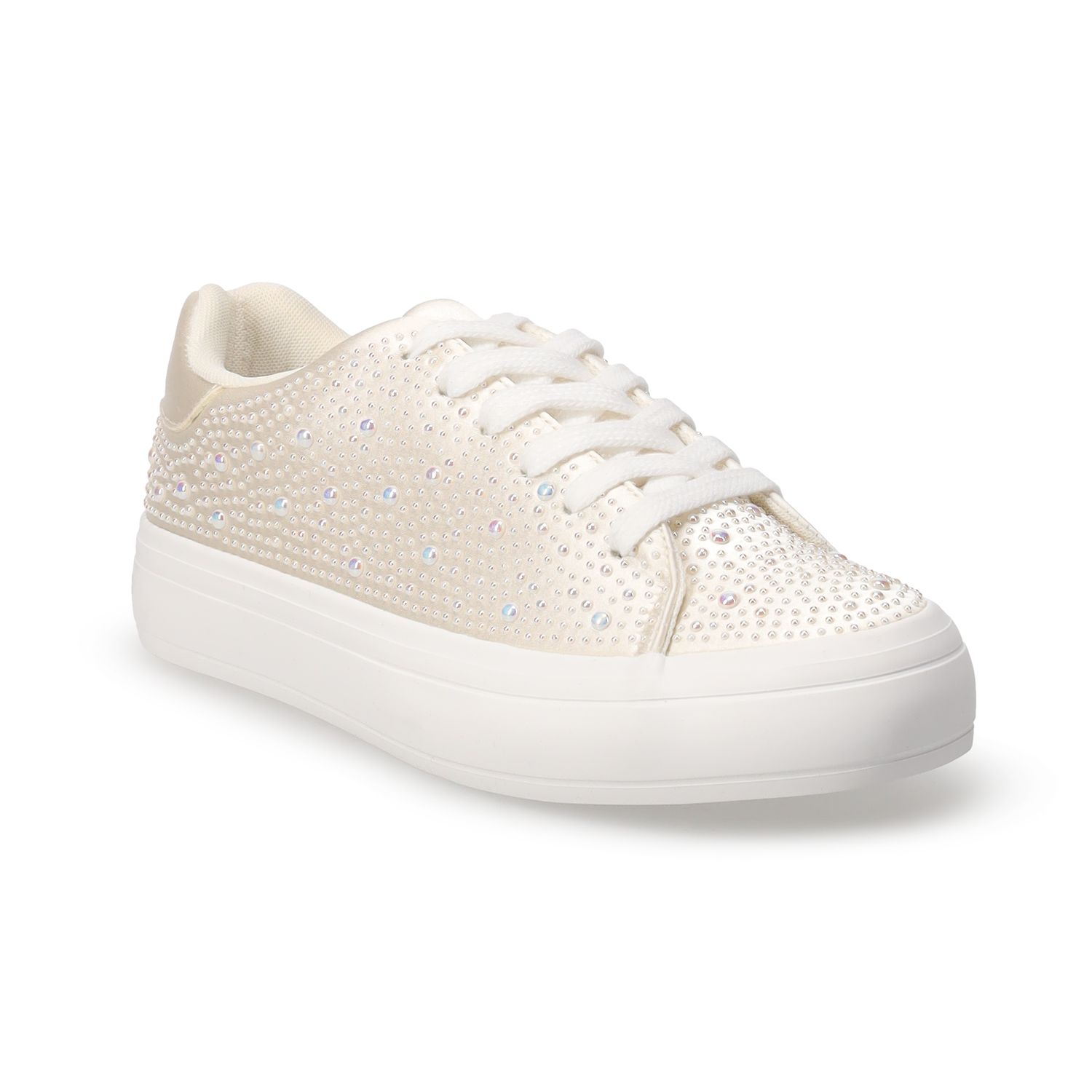 Женские кроссовки SO Veasley Embellished Lace-Up, цвет: Жемчужный