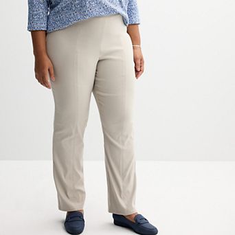 Plus Size Croft & Barrow® Seamed Straight Leg Pull-On Pants