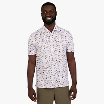 Men's Chaps Short Sleeve Print Performance Polo