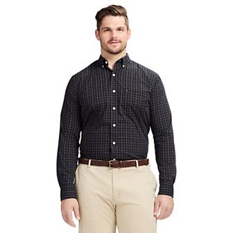 Big & Tall IZOD Performance Long Sleeve Plaid Button Down Shirt