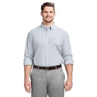 Big & Tall IZOD Performance Long Sleeve Plaid Button Down Shirt