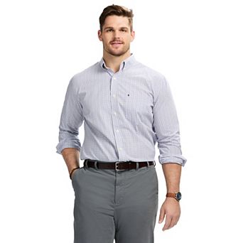 Big & Tall IZOD Performance Long Sleeve Plaid Button Down Shirt