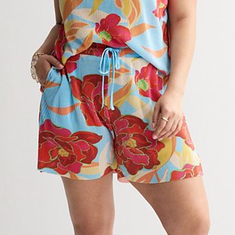 Plus Size INTEMPO™ Plisse Shorts