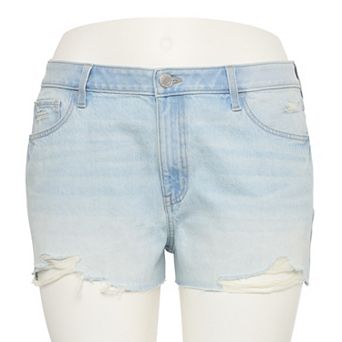 Juniors' Plus Size SO® Mid-Rise Relaxed Jean Shorts