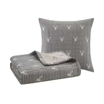 Woolrich Keystone Soft Matelasse Reversible Throw & Pillow 2 pc Set