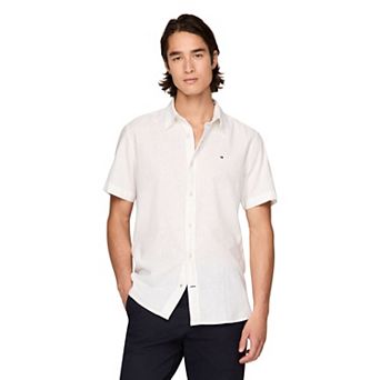 Men's Tommy Hilfiger Short Sleeve Linen Blend Solid Shirt