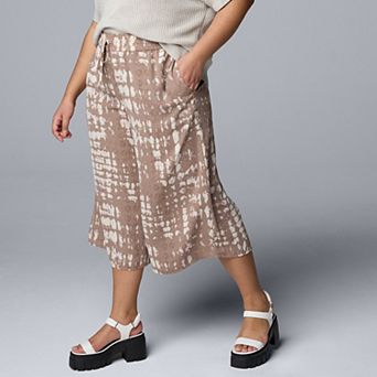Plus Size Simply Vera Vera Wang Drapey Culotte Pants