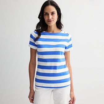 Women's Croft & Barrow® Button Shoulder Tee