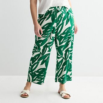 Plus Size Sonoma Goods For Life® Linen Wide Leg Ankle Pants