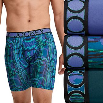 Men's Jockey 3-Pack Active Microfiber 9" Long Leg Boxer Briefs