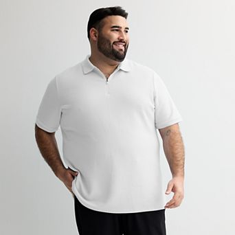 Big & Tall FLX Textured Knit Zipper Polo