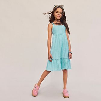 Girls 4-14 Carter's Tiered Textured Midi Dress