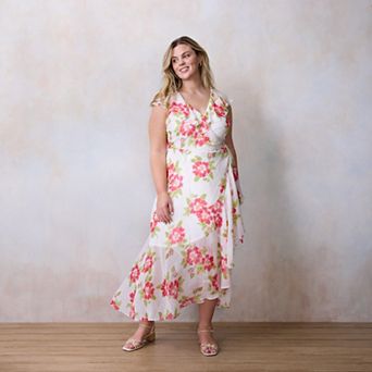Plus Size LC Lauren Conrad Flutter Sleeve Wrap Maxi Dress