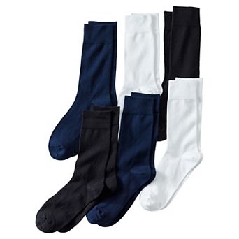 Men's Lands' End 6 pk Cotton Crew Socks