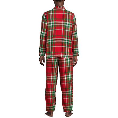 Men's Lands' End Flannel 3-pc. Pajama Top & Bottom Set