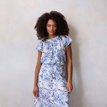 Women's LC Lauren Conrad Shirred Neck Shell Top