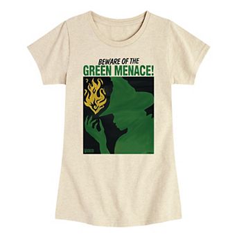 Girls 7-16 Wicked For Good Beware Of The Green Menace! Graphic Tee