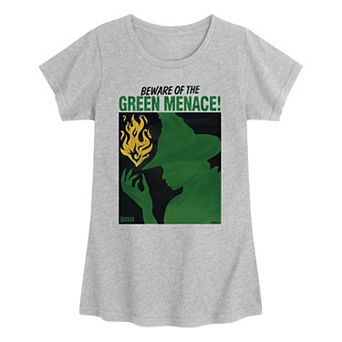 Girls 7-16 Wicked For Good Beware Of The Green Menace! Graphic Tee