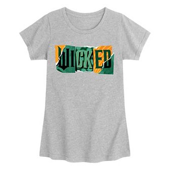 Girls 7-16 Wicked For Good Logo Ripped Graphic Tee