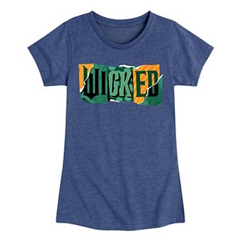 Girls 7-16 Wicked For Good Logo Ripped Graphic Tee