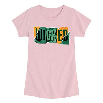 Girls 7-16 Wicked For Good Logo Ripped Graphic Tee