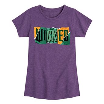 Girls 7-16 Wicked For Good Logo Ripped Graphic Tee