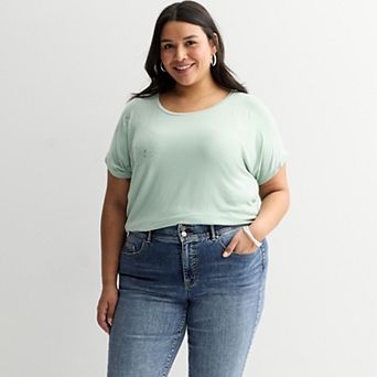 Plus Size Apt. 9® Short Sleeve Embellished Tee