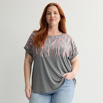 Plus Size Apt. 9® Short Sleeve Embellished Tee