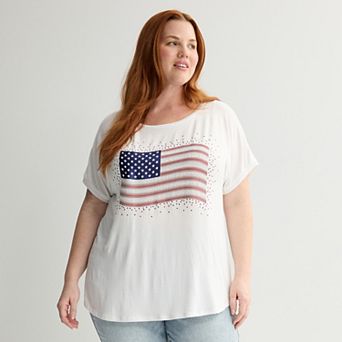 Plus Size Apt. 9® Short Sleeve Embellished Tee