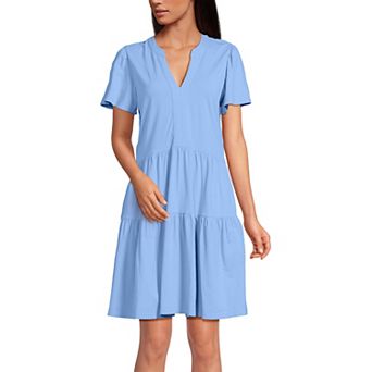 Women's Lands' End Cotton Jersey Tiered Mini Dress