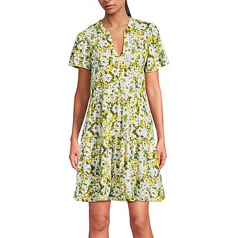 Women's Lands' End Cotton Jersey Tiered Mini Dress