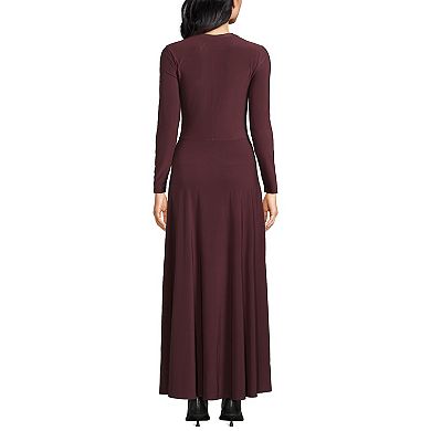 Women's Lands' End Silky Knit Ruched Maxi Dress