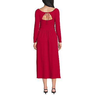 Women's Lands' End Cotton Modal Off Shoulder Midi Dress