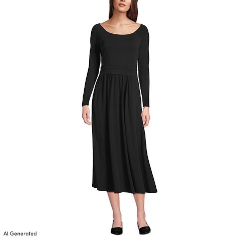 Женские платья Lands' End Cotton Modal Off Shoulder Midi Dress