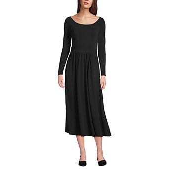 Women's Lands' End Cotton Modal Off Shoulder Midi Dress