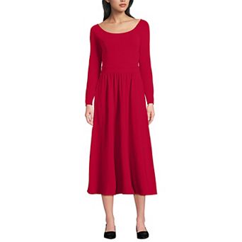 Women's Lands' End Cotton Modal Off Shoulder Midi Dress